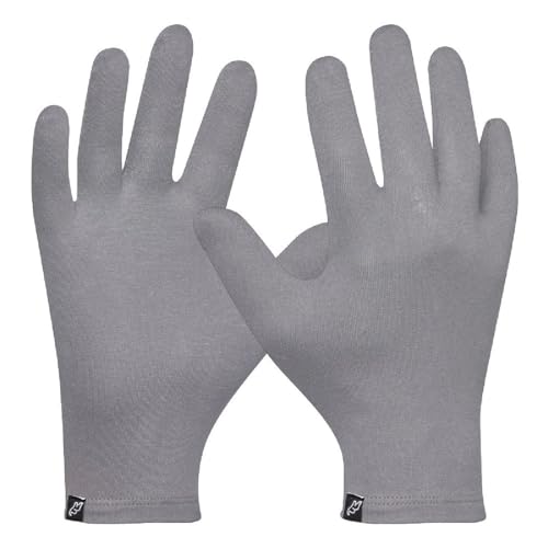Gebol Baumwollhandschuh | 1 Paar | Größe L/XL | nachhaltiger Mehrweghandschuh aus Bio-Baumwolle | antibakteriell, antiviral | Touchscreen geeignet | für Damen und Herren | grau von Gebol