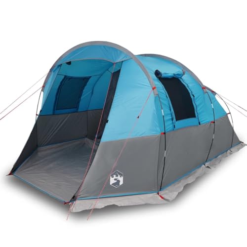 Gecheer Tunnelzelt Campingzelt 4 Personen Trekkingzelt Outdoor Zelt Blau Wasserdicht von Gecheer