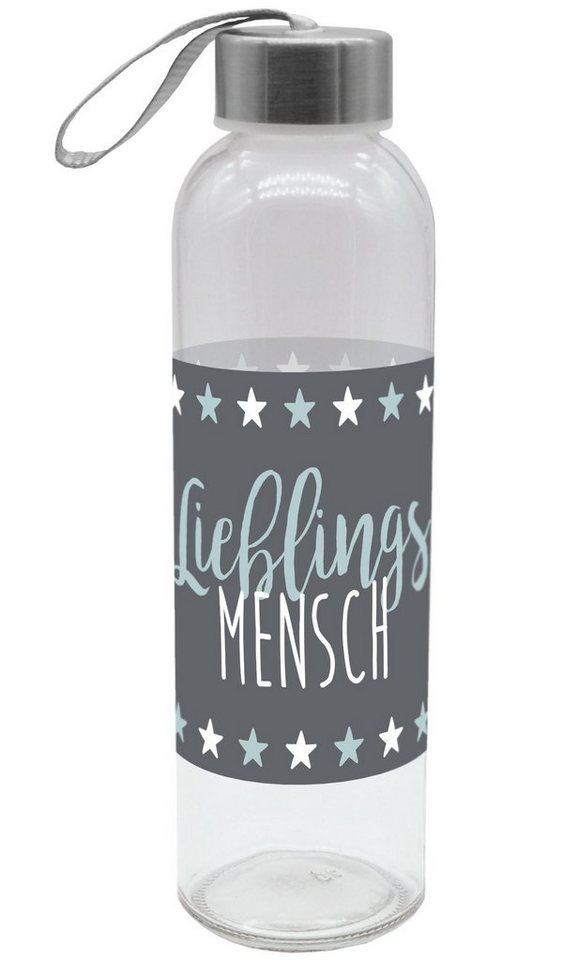Geda Labels GmbH Trinkflasche Lieblingsmensch, Grau, 500 ml, spülmaschinengeeignet von Geda Labels GmbH