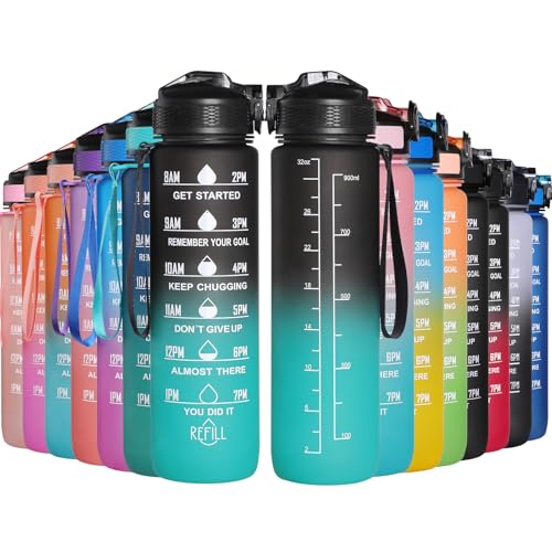 GeeRic Trinkflasche 1L Sport Wasserflasche BPA-freies Kohlensäure geeignet Wasserflasche für Uni, Sport, Fitness, Fahrrad, Outdoor von GeeRic