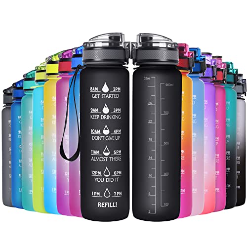 GeeRic Trinkflasche 1L Sport Wasserflasche BPA-freies Kohlensäure geeignet Wasserflasche für Uni, Sport, Fitness, Fahrrad, Outdoor von GeeRic