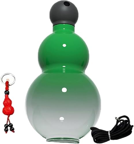 Gourd Wasserflasche für Sport, Reisen, Fitnessstudio, chinesisch, Retro-inspiriert, große Kapazität und langlebige Wasserflasche im Kürbis-Stil, 800 ml, langlebige Wasserflasche im Kürbis-Stil, Grün von Gehanico