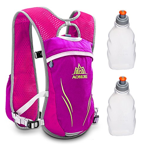 Geila Trinkrucksack Laufen, Trinkweste Outdoorsport Trail Marathoner Running Race Leichter Rucksack für Männer & Frauen mit 2 Wasserflaschen von Geila