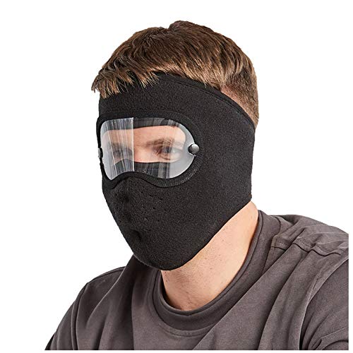 Gelb&Schwarz Unisex Wintermaske für Ohren und Augen, Outdoor, Nebelbrille, warme Gesichtsmaske, Damenmaske, Schwarz, Einheitsgröße von Gelb&Schwarz