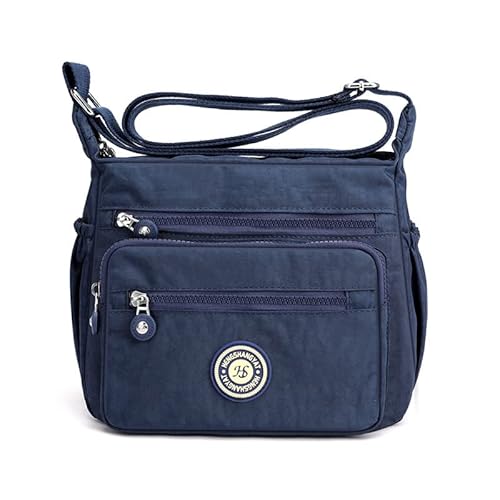 Gelory Lässige Umhängetasche für Damen, Nylon, wasserdicht, verstellbarer Riemen, Reise-Kuriertasche, Schultertaschen und Geldbörsen, blau, Einheitsgröße, Umhängetasche von Gelory