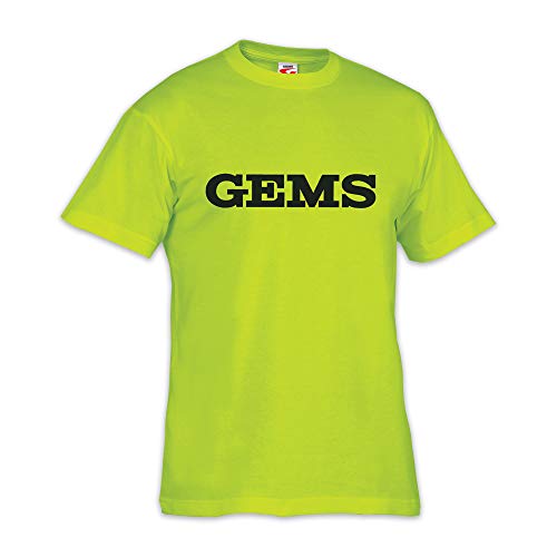 Gems Unisex Promo T Shirt, Neongelb, XS EU von GEMS