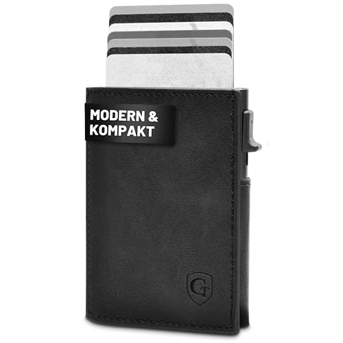 GenTo - Wallet mit Münzfach - Metal-Case - Slim Wallet -TÜV geprüfter RFID NFC Schutz -kleines Portmonee -dünnes schmales Kartenetui von GenTo Design Germany