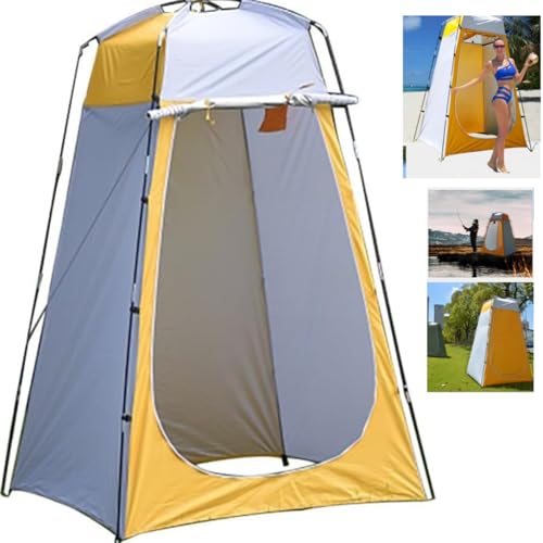 (Gelb) Tragbares Pop-Up-Zelt für Camping im Freien, Badezimmer, Angeln, Duschzelt, Camping, Umkleidekabine, Wandern, Reisen (Bodennägel, winddichtes Seil) von Generic