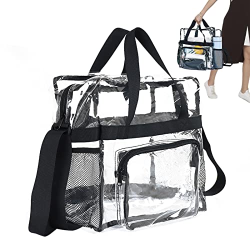 10 Stück transparente Tasche für Stadionveranstaltungen – transparente Tasche mit Griff | Stadion-Tasche mit Reißverschluss und Taschen von Generic