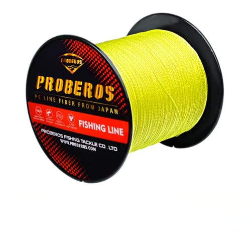 100M PE Geflochtene Angelschnur mit starker 4-Fach Flechtung Angelschnur Geflochten Flexibel Fishing Line, Angelsehne, Angel Schnur PE Geflecht Fischdraht (Gelb,0.23mm - 11.3kg) von Generic