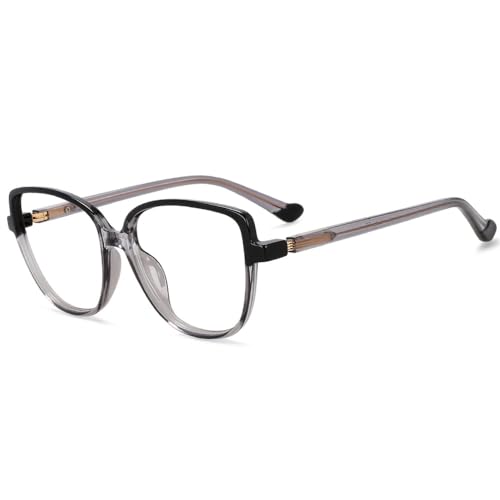 1216Damen Cat Eye Anti-Blaulicht-Brille mit Rahmen, leicht, zweifarbig, Leopardenmuster, Literaturbrille von Generic