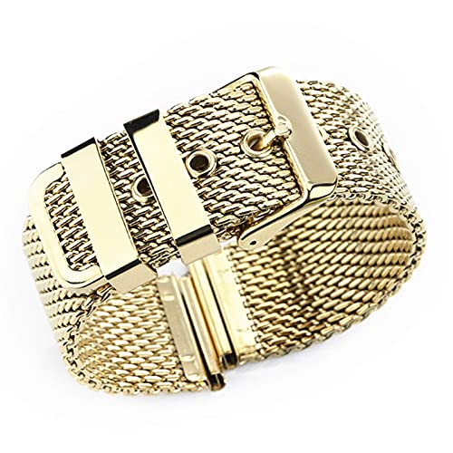 18mm 20mm 22mm 24mm Edelstahl Armband Strap universal männer Frauen mesh Armband link Armband zubehör Gold Armband von Generic