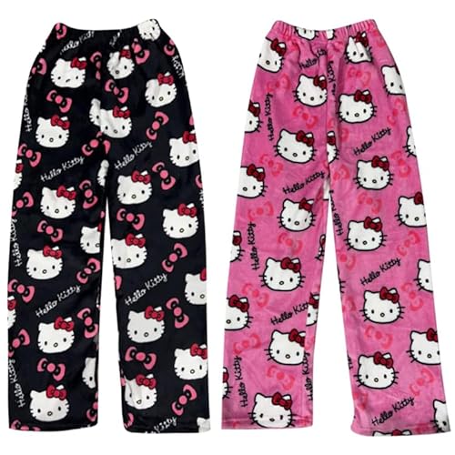 2 Stück 𝐇𝐞𝐥𝐥𝐨 𝐊𝐢𝐭𝐭𝐲 Pyjama Hosen Damen Pyjamahose Lang Flanell Schlafanzug Hose Schlafanzughose Kitty Anime Cartoon Kawaii Kuschelig Weich Bequeme Warme Flauschig Casual Home Schlafhose 2 Stück 𝐇𝐞𝐥𝐥𝐨 𝐊𝐢𝐭𝐭𝐲 Pyjama Hosen Damen Pyjamahose Lang Flanell Schlafanzug Hose Schlafanzughose Kitty Anime Cartoon Kawaii Kuschelig Weich Bequeme Warme Flauschig Casual Home Schlafhose von Generic