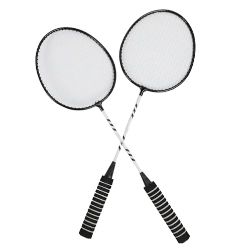 2-teiliges Badmintonschläger-Set, Anti-Rutsch-Set für Erwachsene und Teenager mit Nylon-Federbällen und Tragetasche für Spiele Im Hinterhof Im Freien (Black) von Generic