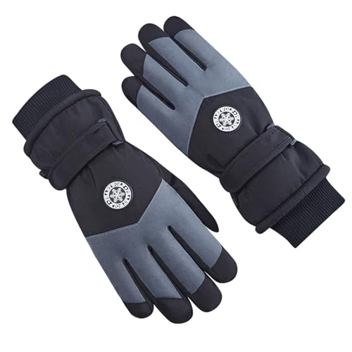 2024 Winter-Fahrradhandschuhe für Herren Damen im Freien mit Wintersamt dicken kalten Handschuhen, warme Handschuhe Dkh049 (Black, L) von Generic