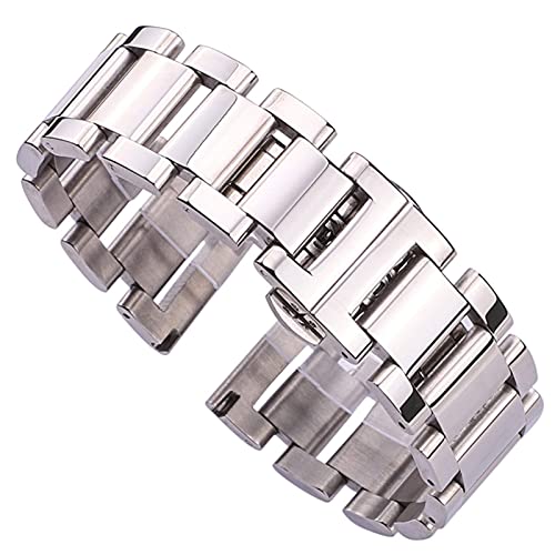 20mm 22mm Metall Uhr Band Armband Frauen Edelstahl poliert Armband männer uhrenarmbänder Uhren zubehör Armband von Generic