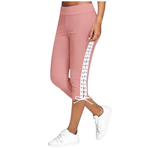 3/4 Hose Damen Sommer - Caprihose Damen mit Löchern Bandage Sommerhose Kurzgröße Dreiviertel Leggings Skinny Stretch YogahoseJogginghose Freizeithose Sweathose Kurze Hosen für Frauen 3/4 Hose Damen Sommer - Caprihose Damen mit Löchern Bandage Sommerhose Kurzgröße Dreiviertel Leggings Skinny Stretch YogahoseJogginghose Freizeithose Sweathose Kurze Hosen für Frauen von Generic
