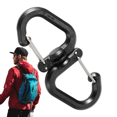 3 Stück 360 Drehbare Doppelkarabiner – Camping-Doppelhaken, Schlüsselanhänger-Verschlusshaken | Tragbare S-Kettenhaken, Mehrzweck-Rucksack-Schlüsselanhänger-Karabiner Mit 360-Grad-Drehgelenk Für Rucks von Generic