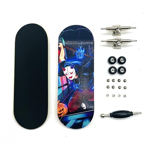 34 mm Griffbretter Pro Komplettes professionelles Holzgriffbrett Mini-Skateboard 5-lagig mit Kugellager-Rädern (AC9) von Generic