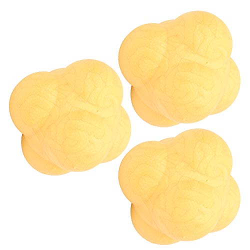 3PCS Reaktionsball, Hex Bounce Reaktionsball TPR Koordinationsübung Sport Fitness Trainingsball für Beweglichkeitstraining (Yellow) von Generic