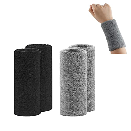 Schweißband Handgelenk Lang 2 Paar Schweißband Arm Schwarz, Grau Schweissband Für Herren Damen Schweißbänder Turnen Wristband Sport Für Sport Laufen Fahrrad Joggen Fußball Tennis Vollyball Schweißband Handgelenk Lang 2 Paar Schweißband Arm Schwarz, Grau Schweissband Für Herren Damen Schweißbänder Turnen Wristband Sport Für Sport Laufen Fahrrad Joggen Fußball Tennis Vollyball von Generic
