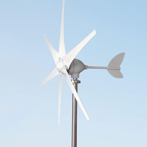 6 Blatt 800 W 12 V/24 V/48 V Heim-Windturbinengenerator, Windmühle, geeignet für Straßenlaternen, Überwachungsboote mit MPPT-Controller, dreiphasiger Wechselstrom-Permanentmagnetgenerator (48, Volt) von Generic