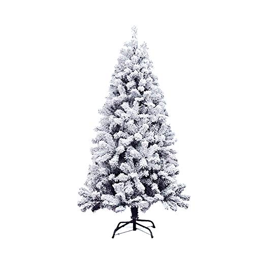 6 Fuß Premium beflockter Schnee-Weihnachtsbaum, unbeleuchteter Weihnachtsbaum mit Scharnieren und Metallständer, umweltfreundliche PVC-Zweigspitzen für die Weihnachtsdekoration im Innen- und von Generic