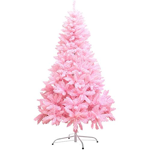 6 Fuß einzigartiger weißer Weihnachtsbaum, künstlicher Weihnachtsbaum mit Metallständer für Innen- und Außendekoration, modisch, Pink-150 cm von Generic