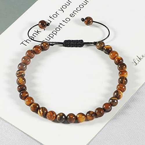 6mm tigerauge Stein Armband Bunte Chakra perlen männer Frauen Buddha armbänder heilperlen geflochtene armreifen verstellbar von Generic