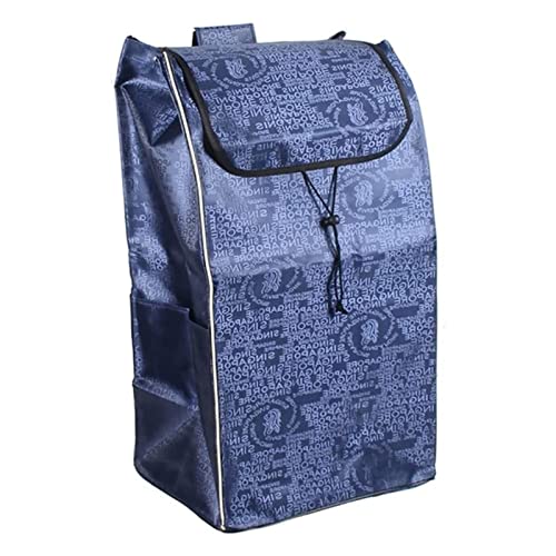 72L wasserdichte Aufbewahrungstasche aus Oxford-Stoff, Einkaufswagen-Ersatztasche mit Seitentaschen, Einkaufswagen-Ersatztasche, wiederverwendbarer Einkaufsersatz, Tasche für Einkaufswagen (blau) von Generic