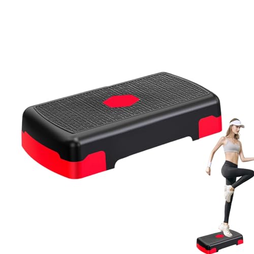 Aerobic Stepper - Höhenverstellbarer Trainings-Stepper | Trittbrett mit 3 Höhen für -Gymnastik, Cardio-Training und Übungen, 17,72 Zoll von Generic