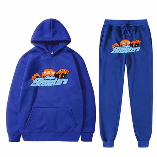 Angebote des Tages Heute Blitzangebote, Sportanzug Mädchen Jogginghose Baggy Bequemer Langarm Hoodie Und Hose Sportanzug Fitness Gym Trainingsanzug Unisex Mädchen Klamotten Kordelzug (Blue,100) von Generic