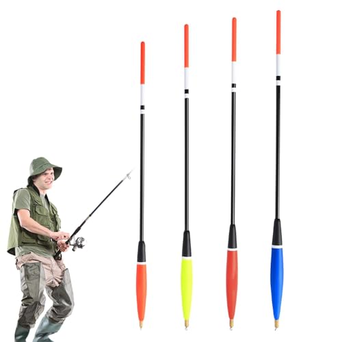 Angel-Bobber, Angel-Bobber-Posen,4X Angel-Slip-Bobber aus Holz | Schlanke Forellenpose, Crappie-Angelbobber, Heller Angelauftrieb für das Nachtangeln von Generic