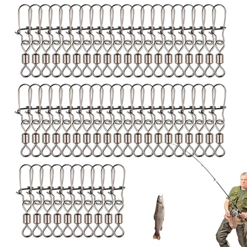 Angel-Schnappwirbel, Angel-Fass-Drehzapfen-Anschluss | 50 Stück Tonnenwirbel | Angelköder-Schnappwirbel, Angelgerät, Salzwasserschnur-Köder-Anschluss zum Angeln von Generic