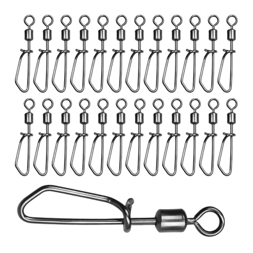 Angel-Snap-Wirbel, Schnell-Angel-Snap-Kit | Flexible robuste Angelschnapper 25 Stück,360-Grad-Drehung, schnelle Clips, Glatte, schnelle Angelclips für das Angeln im Süßwasser, Bachangeln von Generic