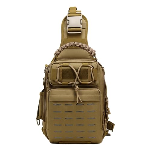 Angelausrüstungsrucksack - Angelrucksack Mit Rutenhalter, Vielseitige Angeltasche Für Die Schulterfischerei Ausrüstungstasche | Tragbarer Angelrucksack Umhängetasche Tr Bag, braun, 15x20x35cm, adam von Generic