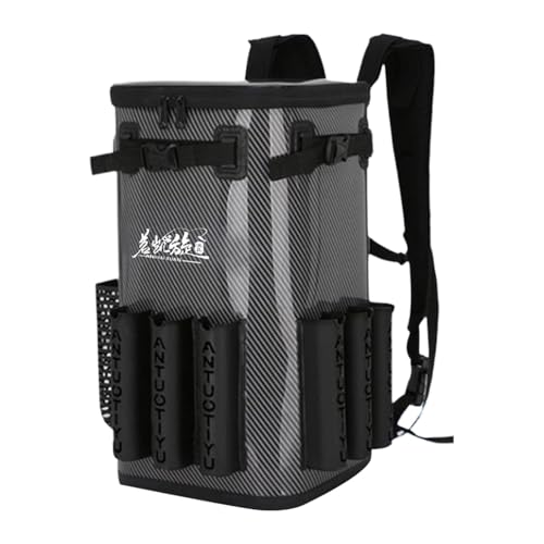 Angelgerät-Rucksack – wasserdichte Angeltasche, praktischer Ausrüstungs-Organizer | Großer Sling Tackle-Rucksack mit 49 l Fassungsvermögen und Rutenhalter für Angelausrüstung, Outdoor-Aufbewahrungstas von Generic