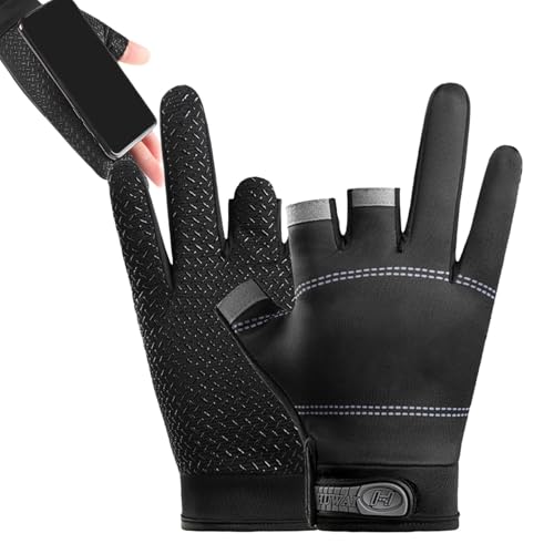 Angelhandschuhe 3 Cut Finger, 3 Cut Ice Fishing Handschuhe Unisex Fingerschutz, Angelhandschuhe – Rutschfeste Warme Ausrüstung Für Kaltes Wetter, Atmungsaktive Sport-Herrenhandschuhe Zum Fliegenfische von Generic