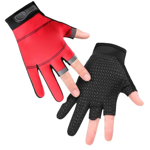 Angelhandschuhe Mit 3-Finger-Schnitt - Warme Handschuhe Für Outdoor- | rutschfeste Fischerhandschuhe, Robuste Angelhandschuhe Für Kalte Temperaturen, 3-Schnitt-Fischerhandschuhe, Winddichte Hand von Generic