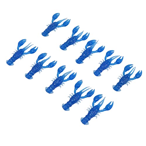 Angelköder, 10 Stück, Weiche Angelköder, Crawdad-Köder, PVC-Garnelen, Künstliche Weiche Köder, 10 Stück, Weiche Angelköder, Crawdad-Weichköder für Barschangeln (Packung mit zehn von Generic