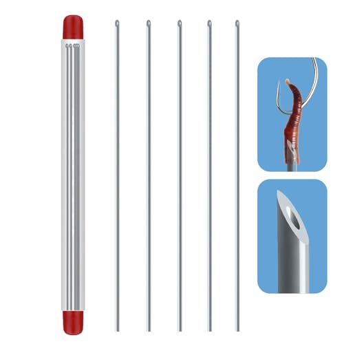 Angelködernadel, Wurmködernadel,5 Arten Edelstahl Wurmködernadel Hakennadel | Drill Rigging Bait Rig Hohles Angelwerkzeug für Karpfen von Generic