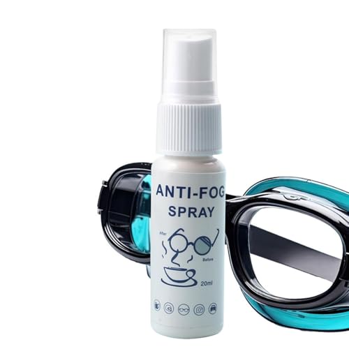 Anti-Beschlag-Spray für Schwimmbrillen, Anti-Beschlag-Spray – Skibrille 20 ml Brillenglasreiniger | Langanhaltende Streifenbeständigkeit, Anti-Beschlag-Spray für Schutzbrillen, Sonnenbrillen und Brill von Generic