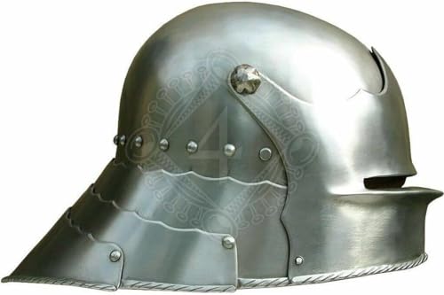 Antique House Craft Mittelalterlicher Stahlpanzerhelm Europäischer Sallet-Helm Italienisches Gesicht Schließung LARP Kampf Rollenspiel Kostüm Helm Antique House Craft Mittelalterlicher Stahlpanzerhelm Europäischer Sallet-Helm Italienisches Gesicht Schließung LARP Kampf Rollenspiel Kostüm Helm von Generic