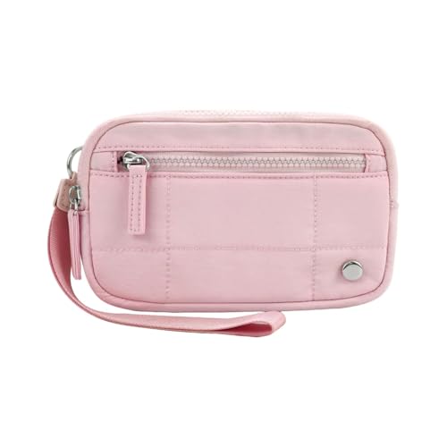 Armband-Geldbörse | Tragbare Clutch-Geldbörse, Reise-Kleingeldtasche, Münzhalter, Telefon-Organizer, Münzgeldbörse mit Reißverschluss für Bankkarten und Kleingeld, Damen-Geldbörse, einfarbig, Nylon-Ge von Generic