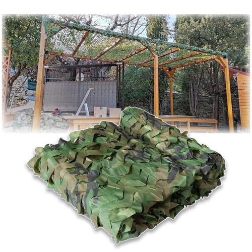 Armee Dekorationen Tarnnetz 3.0×5.0m, 4.0×5.0m, 5.0×7.0m, 6.0×8.0m Bulk Roll verstärktem Oxford Stoff Camouflage Netz für Jagd Verstecken, Outdoor Schießen, Garten Sonnenschutz(8.0x8.0m/26.2x26.2ft) von Generic