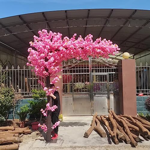 Artificial Trees for Outdoors Artificial Cherry Blossom Trees, Realistic Champagne Cherry Blossom Tree Arch Pink Fake Sakura Flower Large Plant Indoor Outdoor Home 2x1.8m/6.6x5.9ft von Generic