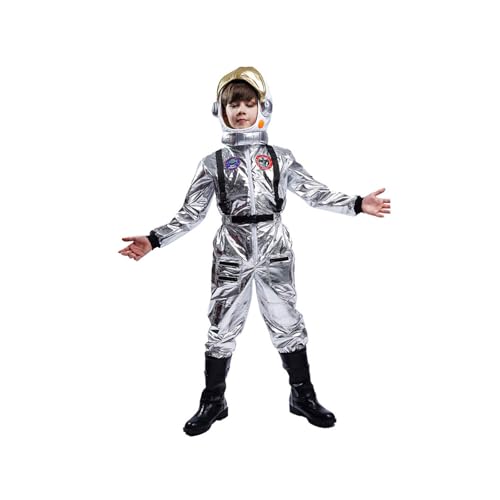 Astronaut Kostüm, Faschingskostüme Kinder, Weltall Raumfahrer Outfit Glänzend Karneval Kostüm Herren Weltall Raumfahrer Anzug Kostüm Weltall Outfit Halloween Karneval Kostüm Für Karneval Halloween von Generic