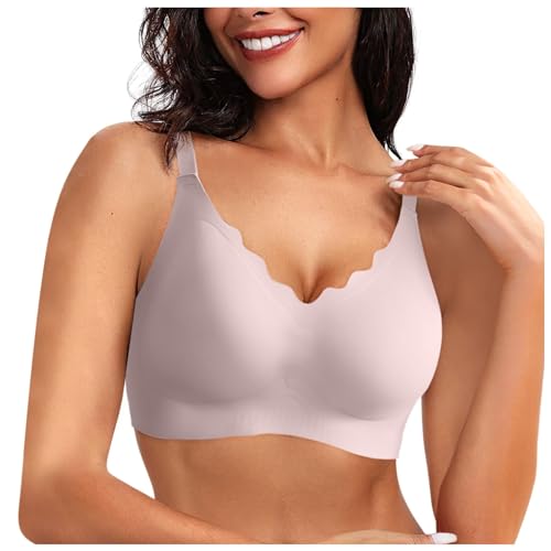 BH Damen Ohne Bügel Push Up, Nahtlos BH Damen Ohne Bügel Einfarbig Ohne Bügel Bustier Klassische Bequem Stretch Bra Ultrakomfortabler Tshirt BH Soft Atmungsaktiver von Generic