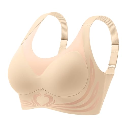 BH Damen Ohne Bügel Push Up, Push Up BH Ohne Buegel T Shirt V-Ausschnitt Bralette Weicher Push-Up BH Gepolstert Klassische Bustier Sport BH Für Alltag Yoga Fitness von Generic