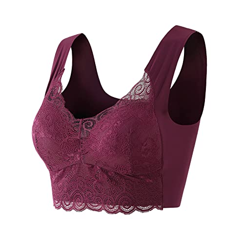 BH Ohne Bügel Große Größen, BH Soft Bra Seamless Klassische Soft Nahtloser Bügelloser T Shirt BH Gepolstert Mesh Bralette Sport BH Für Alltag Yoga Fitness von Generic